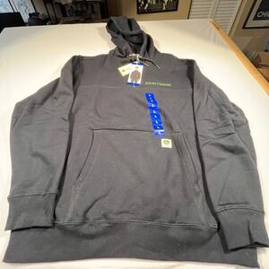 John Deere Quarter Zip Hoodie Mens L Black NEW Quarter Zip Pullover